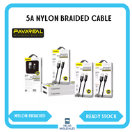 PAVAREAL DC159/DC160 Type-C & Lightning 1M 5A Nylon Braided Superfast Charge Cable