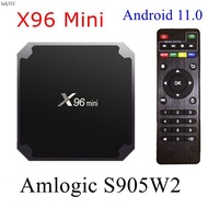เครื่องเล่นสตรีมมิ่งมีเดีย X96มินิแอนดรอยด์11.0กล่องทีวี Amlogic S905W2 Quad Core 1G/8G 2G/16G 2.4G 