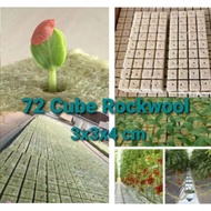 72 cubes Hydroponic Rockwool Medium Hidroponik Semai Benih