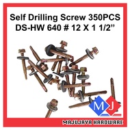 350PCS MK Hex Self Drilling Screw Skru Bumbung Skru Atap Self Drilling Screw With Washer Awing #12 X