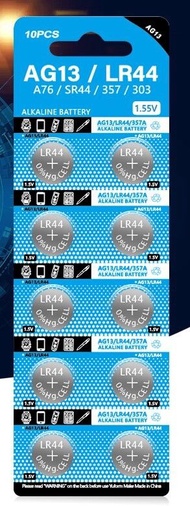 小雄批發 - 紐扣電池(AG13-LR44) 卡紙裝 鹼性電池 1.5V (10'S/SET) 1套