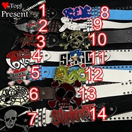 Girl Women Men Punk Sweet Lolita Cosplay Y2K Tuku spice girls colorful Studded skull Belt heart belt