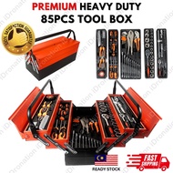 Premium 85PCS Tool Box Socket Spanner Ratchet Wrench Set 3 Layers 85PC Kotak Spanar Cantilever Metal
