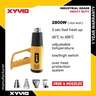 XYVIO 2800W 60°C to 600°C Hot Air Gun Heat Gun Blower Shrink Gun Dual Temperature Control with contr