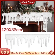 Polyester Xmas Snow Blanket Icicle Snow Table Runner Christmas Fake Snow Blanket Fireplace Decor