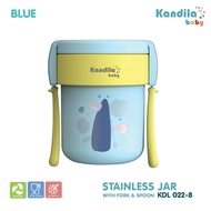 KANDILA BABY STAINLESS JAR WITH FORK & SPOON 650ML / KDL 022-8 / SET MAGKOK TEMPAT SUP PORTABLE / MA