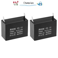 CHAMPIONO Ceiling Fan Capacitor, Polypropylene CBB61 10uF 450V AC, Easy to us 47x25x42.5mm Film Capa