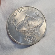 Koin Perak 10 Dollar Singapore Tahun 1978