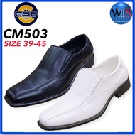 CSB รองเท้าคัทชูชาย  สีดำ/ สีขาว รุ่น CM503