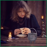 Halloween Cauldron Cast Iron Cauldron with Lid and Handle Wizard Witch Cauldron Decoration Prop Hall