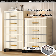 Drawer Storage Cabinet With Wheel 3/4/5/6/7Layer Moveable Night Stand Plastic Durabox Bedroom