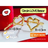 FD8 Wing Sing Cincin Love Bajet Tulen Original Emas 916 / 916 Gold Fashion Budget Love Ring Fashiona