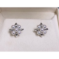 MIKIMOTO K18 18K 750 natural sea baby pearl pierced earrings