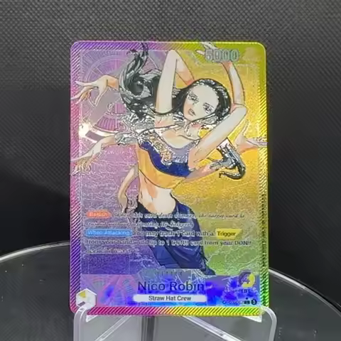One Piece TCG OPCG English Leader card Nico Robin Purple Yellow Robin OP09-062 Foild Textured Card