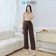 [25.1 - 2.2| Voucher 10-14%] Quần tây nữ dáng ống đứng lai baggy đính khuy nút vàng thời trang GUMAC