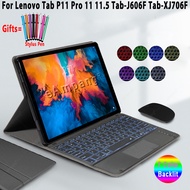 Backlit Touchpad Keyboard Case For Lenovo Tab P11 Pro 11 11.5 Tab-J606F Tab-XJ706F Soft Shockproof Flip Cover with Bluetooth Magnet Backlight Trackpad Keyboard