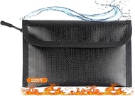 Pack of 2 Fireproof Bags (20.3 x 12.7 cm, 5200°F), 3-Layer Fireproof Document Bag, Fireproof Storage