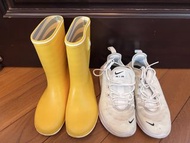Le Coq Sportif 黃色雨靴 + Nike Air Max 兒童運動鞋