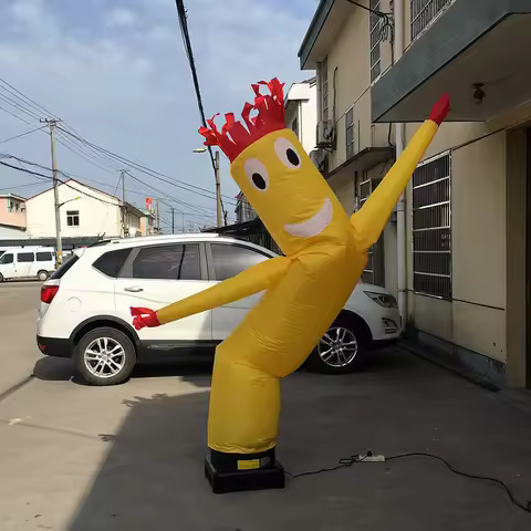 10ft Inflatable Tube Man Dancer, Yellow Wacky Waving Air Puppet for Advertising - No Blower Included