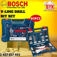 SYK Bosch V-Line 91Pcs Wood Metal Masonry Drill Bit Screwdriver Bit Set Mata Drill Skru 2 607 017 402