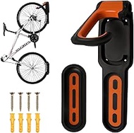 Wall Mount Bike Rack with Tire Tray - Vertical Bike Storage Rack for Indoor,Garage,Shed Great for Hanging Road,Mountain or Hybrid Bikes (Orange)