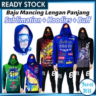 JERSIKU Baju Memancing Lengan Panjang Jersi Mancing Pancing Men Long Sleeve Fishing Casting Jersey B