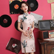 Short Cheongsam Improved Cheongsam Cheongsam Cheongsam Dress Improved Cheongsam Dress Erosive Cheongsam 2022 Young Girls Summer Daily Wearable Short Cheongsam Improved Dress