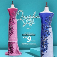 Kain Pasang Open Meter Q821 Kain Pasang Printed Murah Kain Ela Corak Terkini Bidang 46 Abstract Floral Songket [IDEYA]