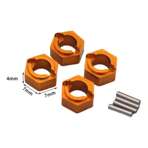 4Pcs Wheel Hex Adaptor Spare Parts Extension Hex Hub Adapter For FMS1/24 Fcx24 RC Crawler Car Alumin