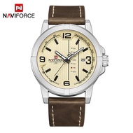 NAVIFORCE Watch For Men Casual Military Leather Wristwatch Waterproof Relos 9177