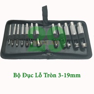Bộ đục lỗ tròn bộ đục lỗ da gioăng 12 chi tiết 3-16mm cao cấp