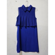 Cobalt Blue Sleeveless Collar Dress
