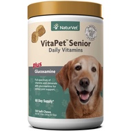 NaturVet VitaPet Senior Daily Vitamin Dog Supplements Plus Glucosamine, Joint Support for Older, Active Dogs