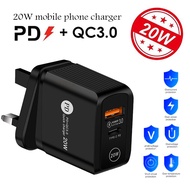 PD18W fast charging charger 5V3A European and American British type-c QC3.0 fast charging adapter