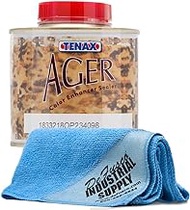 Tenax Ager Color Enhancing Granite Sealer, Marble Sealer, &amp; Stone Sealer - 1/4 Liter - 16x16 Microfiber Cloth - BUNDLE - 2 Items