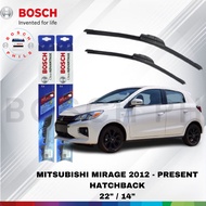 B0SCH CLEAR ADVANTAGE WIPER BLADE SET FOR MITSUBISHI MIRAGE HATCHBACK 2012-PRESENT (22/14)