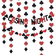1 Set Casino Decorative Flowers Pull Flag 4 Metres Flowers Red Black Casino Decoration Las Vegas Dec