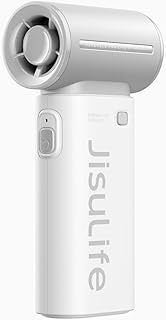 JISULIFE Portable Handheld Fan Life9, Turbo Power High Speed Air [18H Max Cooling Time], 5 Gear Wind
