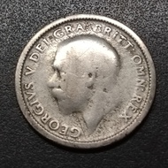 UK King George V 6 Pence Silver Coin 1926