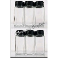 100pcs spice jar GLASS BOTTLES BLACK CAP 120ml