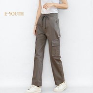 Eyouth 10165 Women Straight-leg Drawstring Cargo Pants