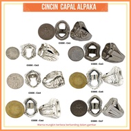 Sarung Cincin Capal Warna Kusam  / Sarong Cincin Alpaka Tanpa Batu Permata Akik  / Cincin Lelaki