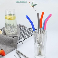 MXMIO 2Pcs Stainless Steel Straw, 8mm With Silicone Tip Metal Straw, Durable Smooth Surface Detachable Reusable Stanley Cup Straw Tumbler Cup