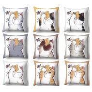Blessed cat pillow case 70 × 70,60 × 60,50 × 50,45 × 45,40 × 40,pillow case Home Sofa Decor cushions