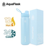 Aquaflask 22oz Powder Blue Wide Mouth with Spout Lid Vacuum Insulated Drinking Water Aqua Flask