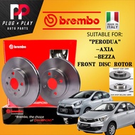 BREMBO PERODUA AXIA BEZZA FRONT (DEPAN) 100% ORIGINAL BREMBO DISC BRAKE ROTOR & BRAKE PAD