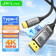 JH-Link USB C to DP Cable 4K 60Hz 165Hz for Gaming Monitor Laptop PC High Refresh Rate Alloy Type C 
