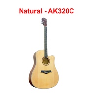 AK Guitar AK-320 330C  41 Inch Acoustic Guitar Spruce Top Mahogany Side & Back / Cutaway + Accessori