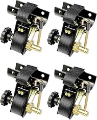 Ladder Rack Straps, W/J-Hook (4PCS), 2" Black Round Tube Mount, 1.5" Wide x 7.5' Long, Black Ladder 