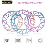 Litepro Hollow RAINBOW TITANIUM Chainring 46T 48T 50T 52T 54T 56T 58T